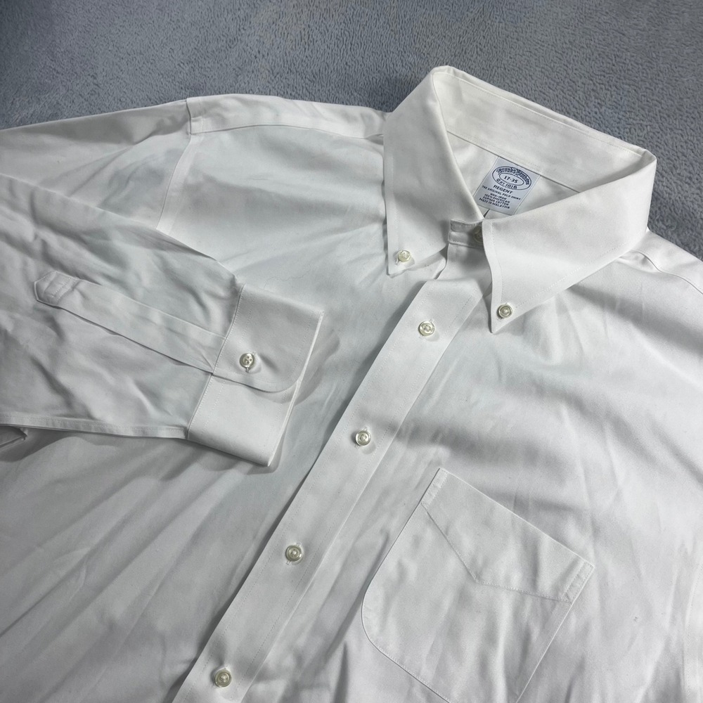 Brooks Brothers Regent Non-Iron White Supima Cotton Button Down Shirt 17-35
